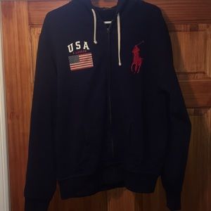 Polo Zippered Sweatshirt American Flag